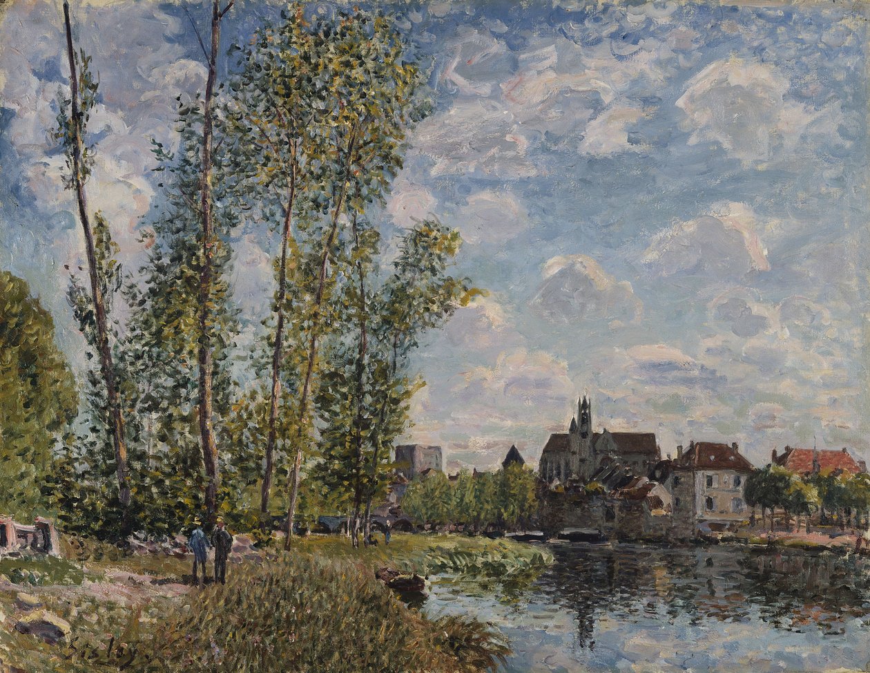 Moret, View of the Loing, ettermiddag i mai av Alfred Sisley