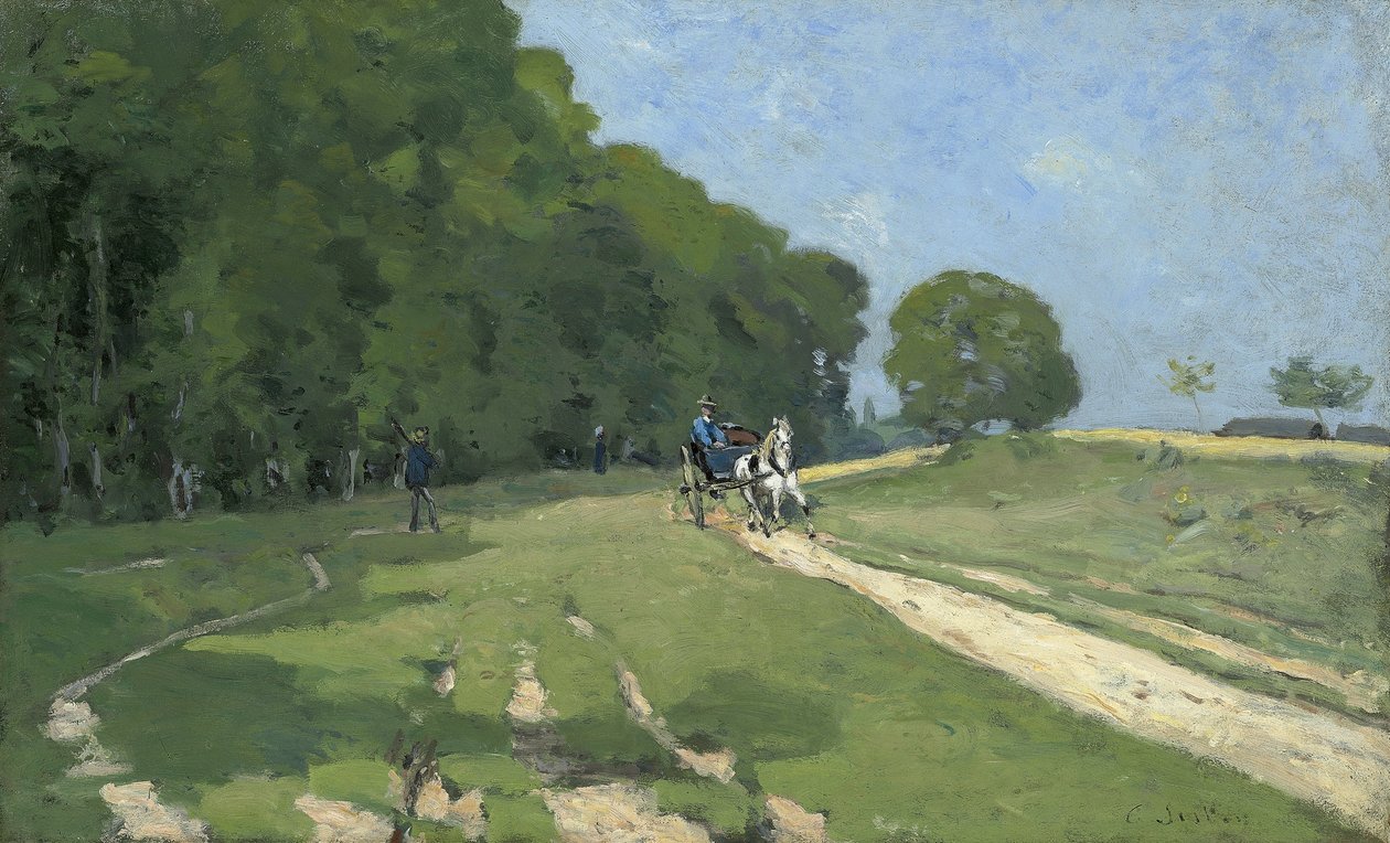Sti nær Parc de Courances; Sti nær Courances Park, 1868 av Alfred Sisley