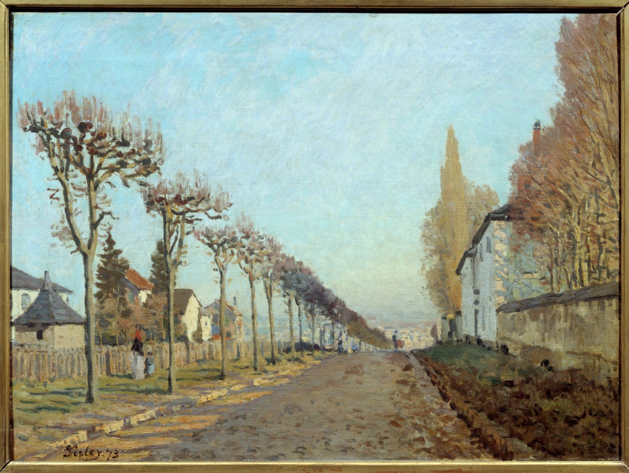 Veien til maskinen, Louveciennes. Maleri av Alfred Sisley (1839-1899) av Alfred Sisley