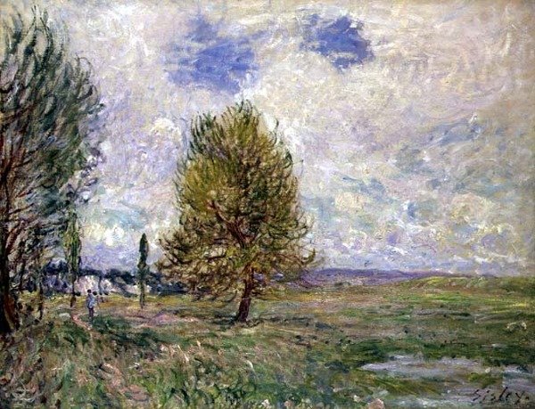 Plain at Veneux (olje på lerret) av Alfred Sisley