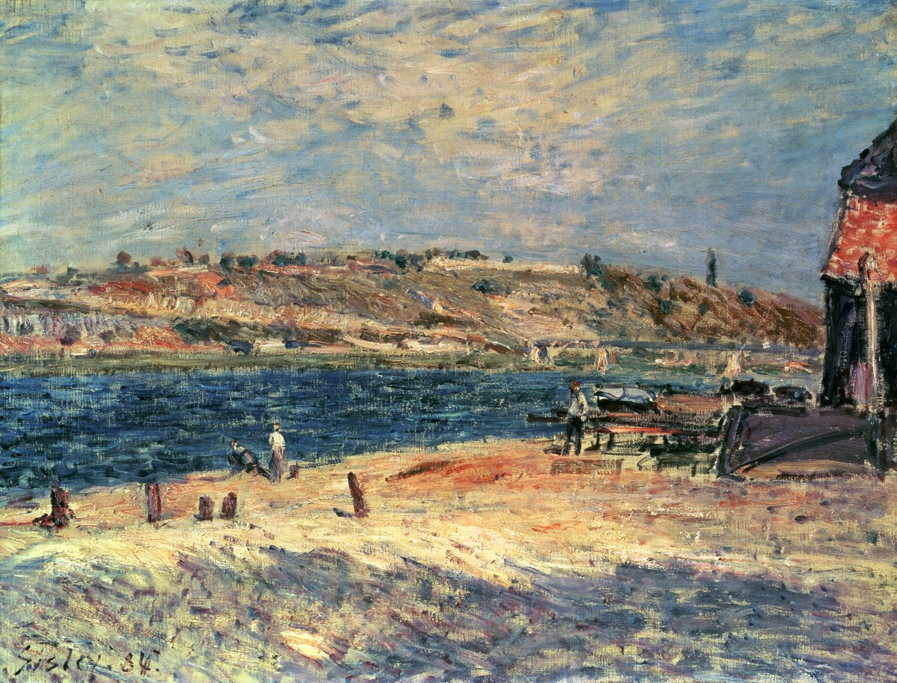 Elvebredder ved Saint-Mammes av Alfred Sisley