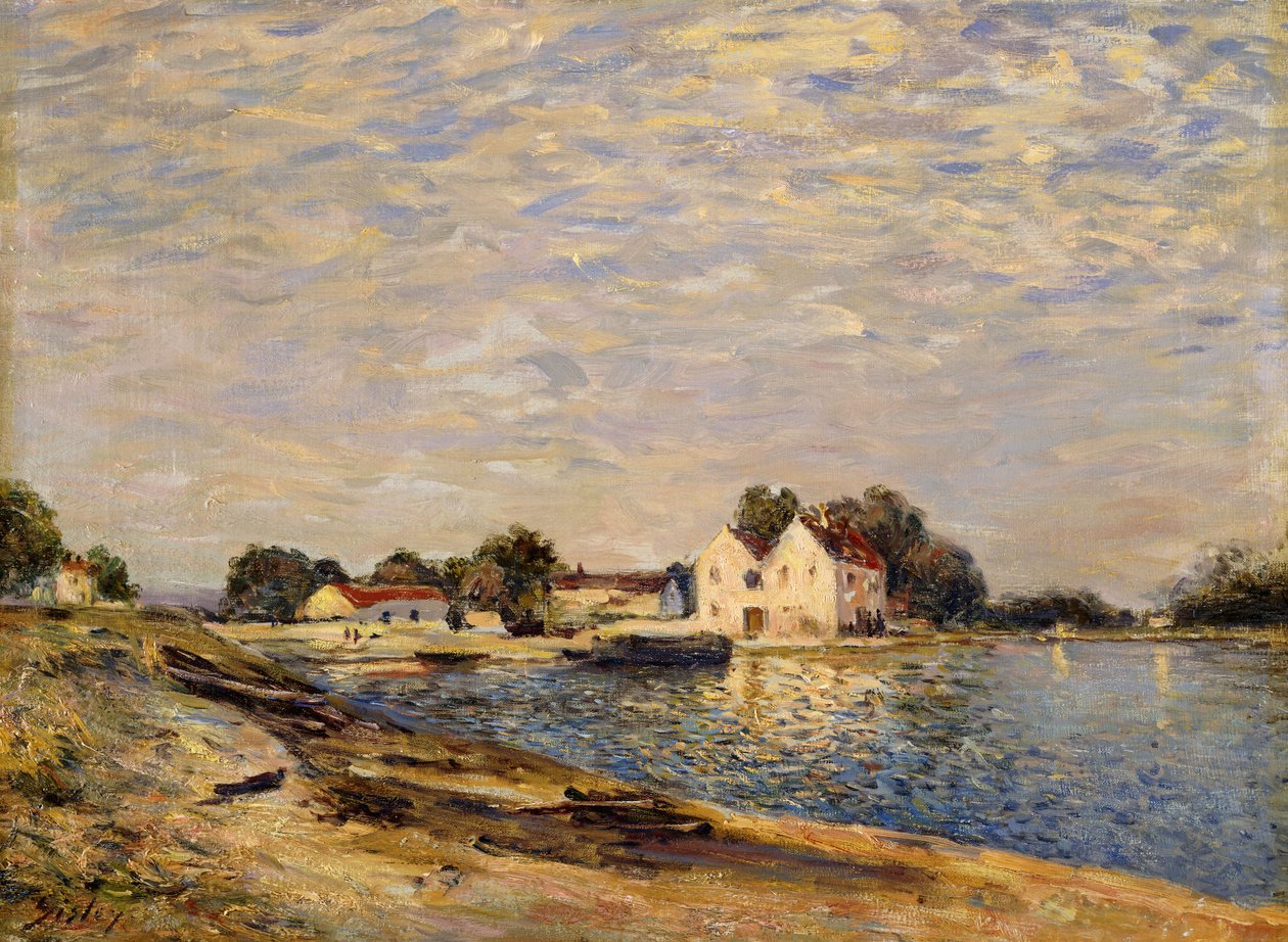 Saint-Mammes, på bredden av Loing; Saint-Mammes, les Bord du Loing, 1884 av Alfred Sisley