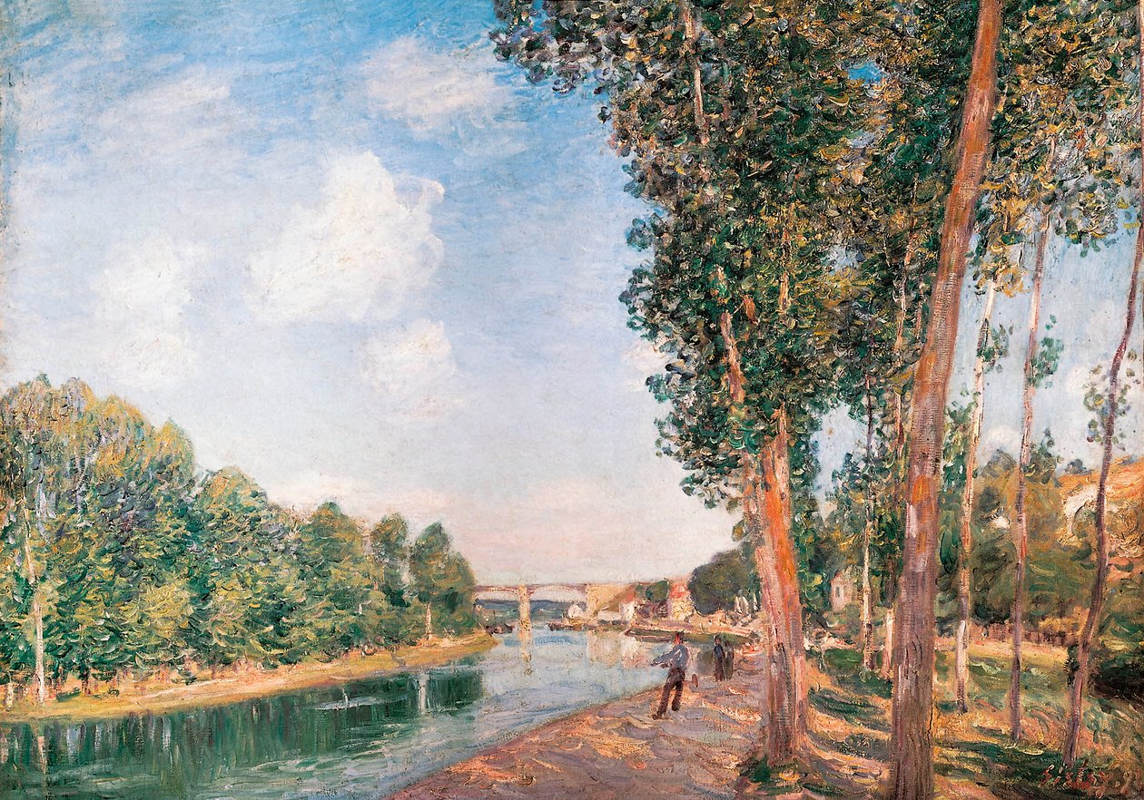 "Saint-Mammès. June Sunshine" Maleri av Alfred Sisley (1839-1899) av Alfred Sisley