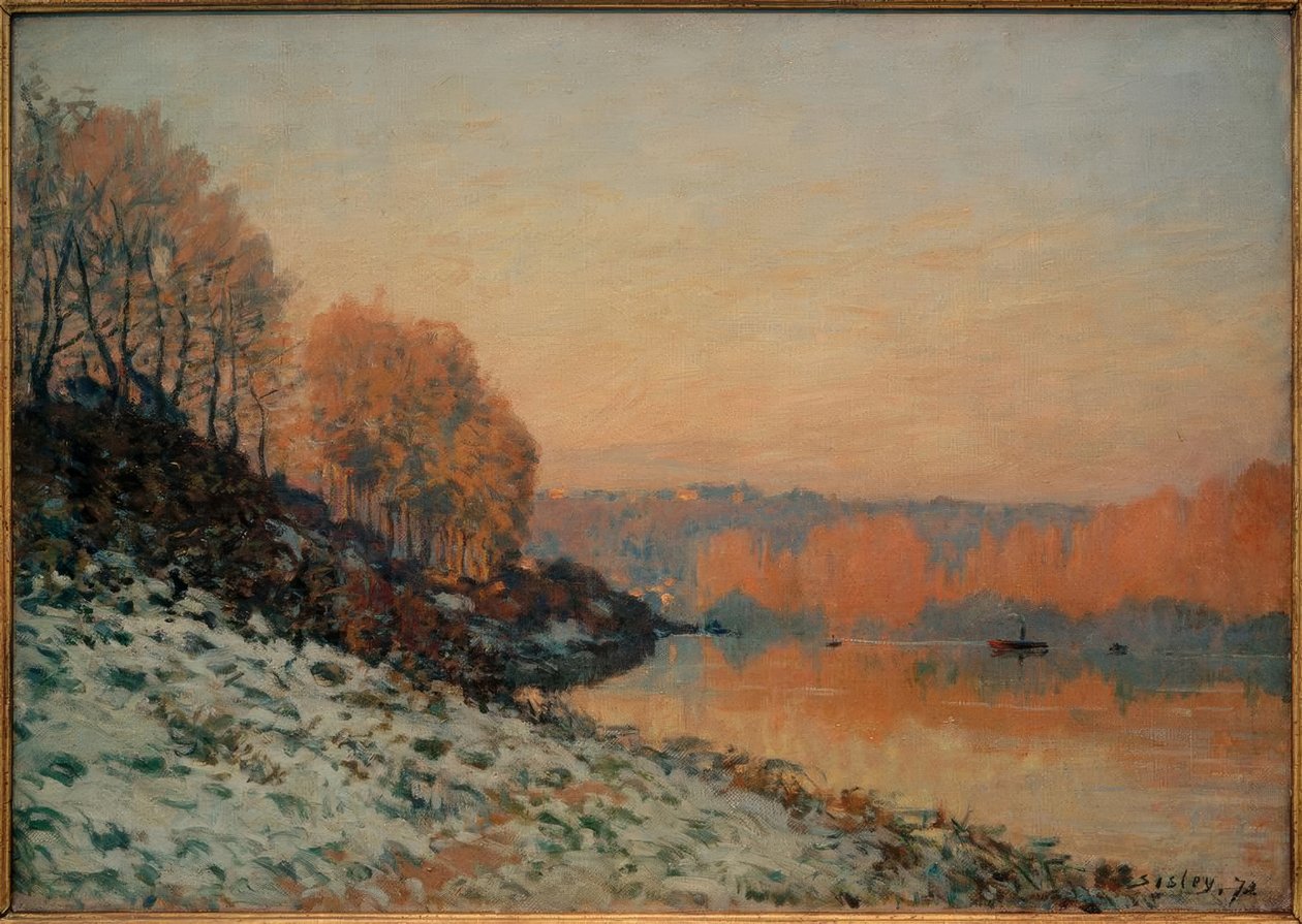 Snø i Port-Marly, hvit frost av Alfred Sisley