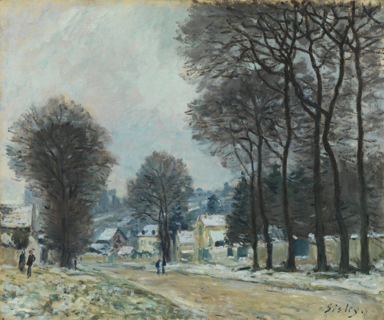 Snø ved Louveciennes, ca. 1874 av Alfred Sisley