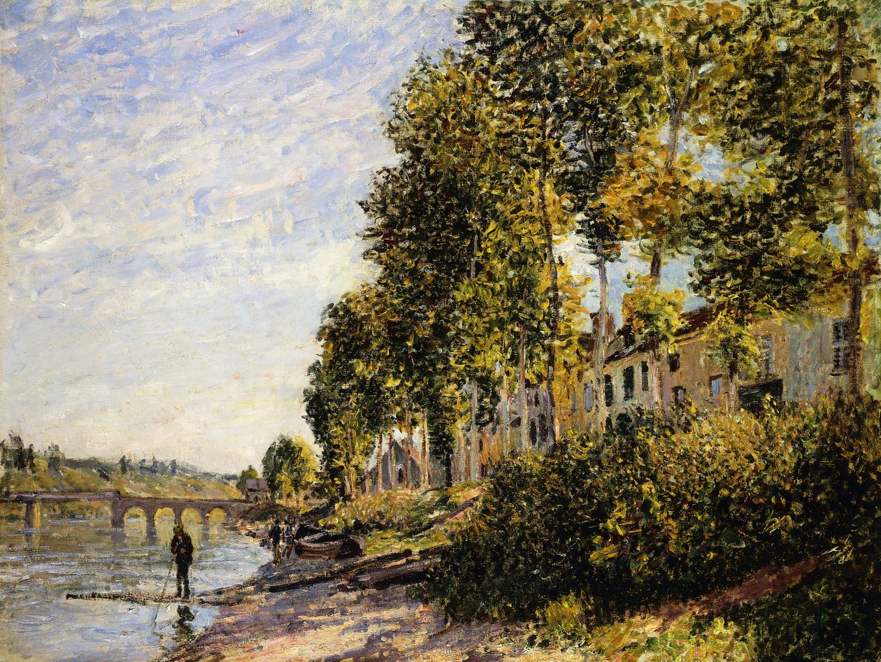 Solrik morgen på Saint Mammes; Soleil du Matin a Saint-Mammes, 1884 av Alfred Sisley