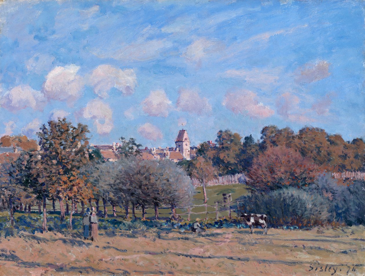 Klokketårnet i Noisy-le-Roi, høst av Alfred Sisley