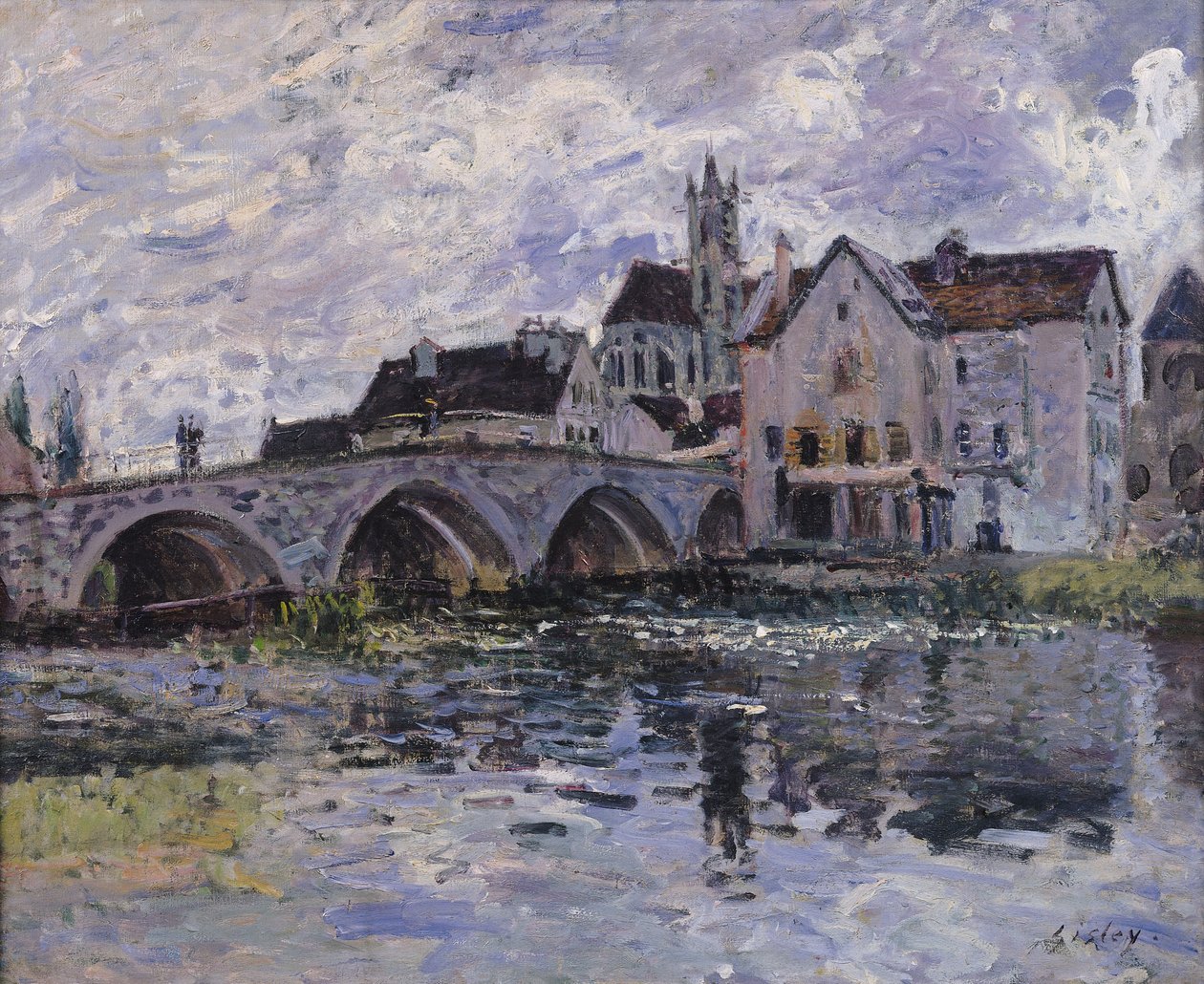Broen over Moret-sur-Loing, 1887 av Alfred Sisley
