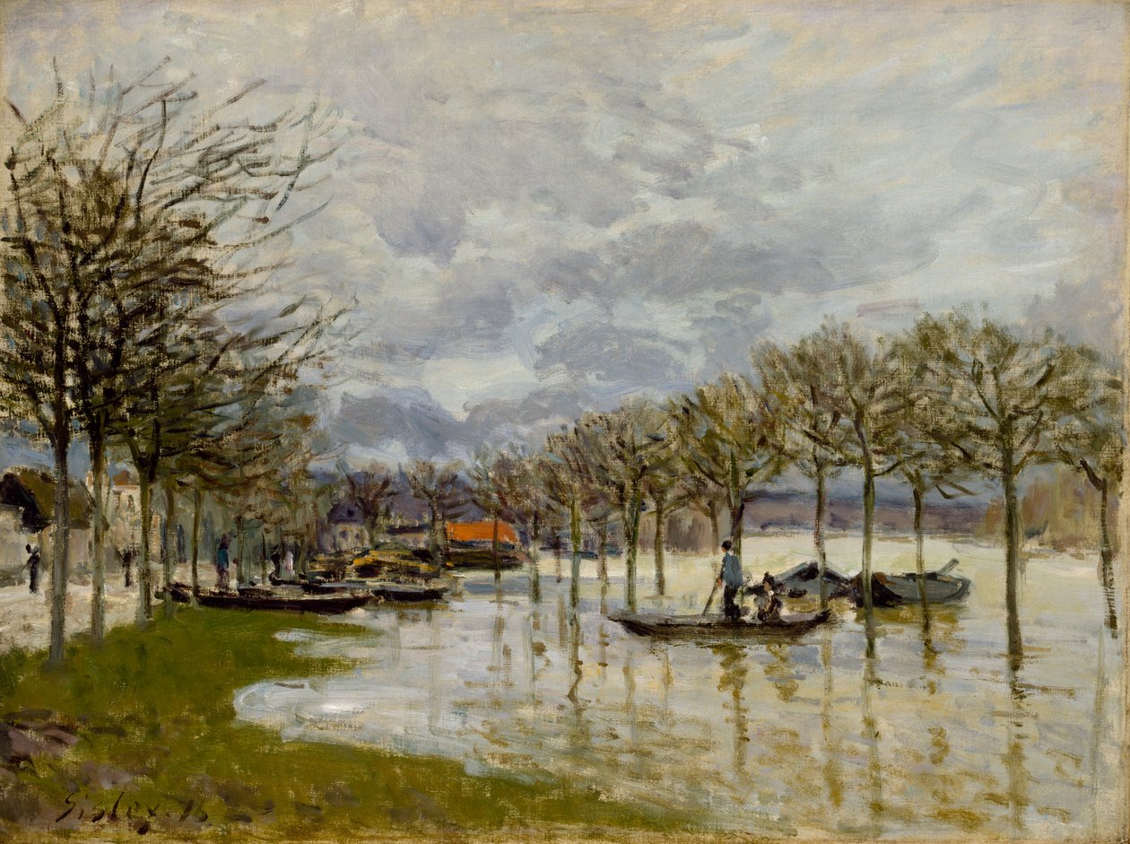 Flommen på veien til Saint-Germain, 1876 av Alfred Sisley