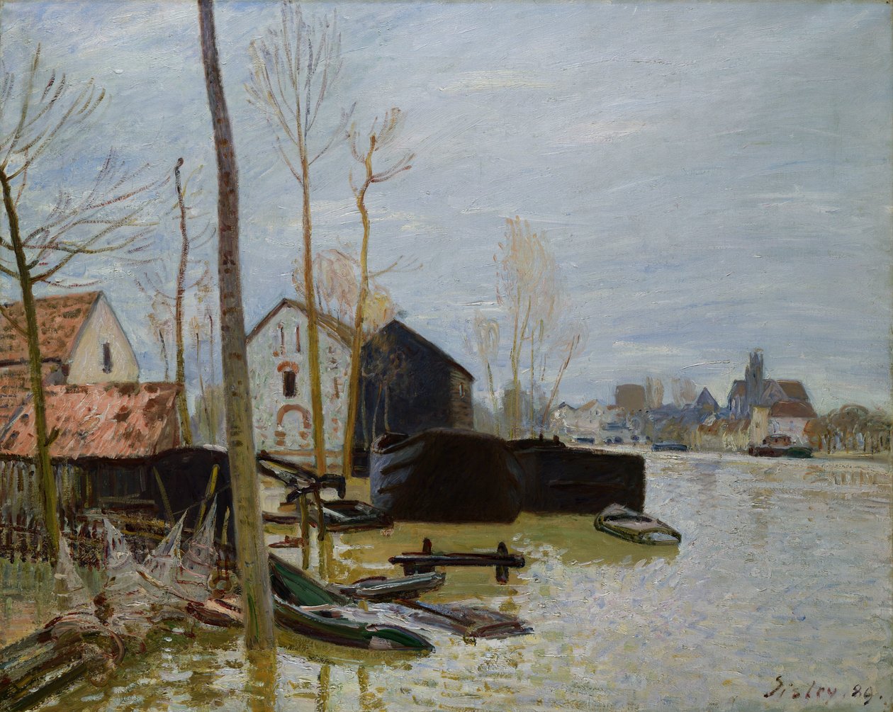 Flommen ved Moret, 1889 av Alfred Sisley