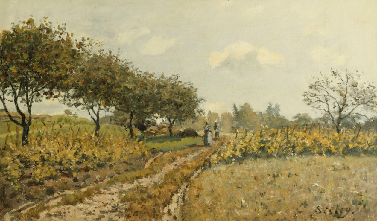 Stien på landsbygda; Veien på landsbygda, 1876 av Alfred Sisley
