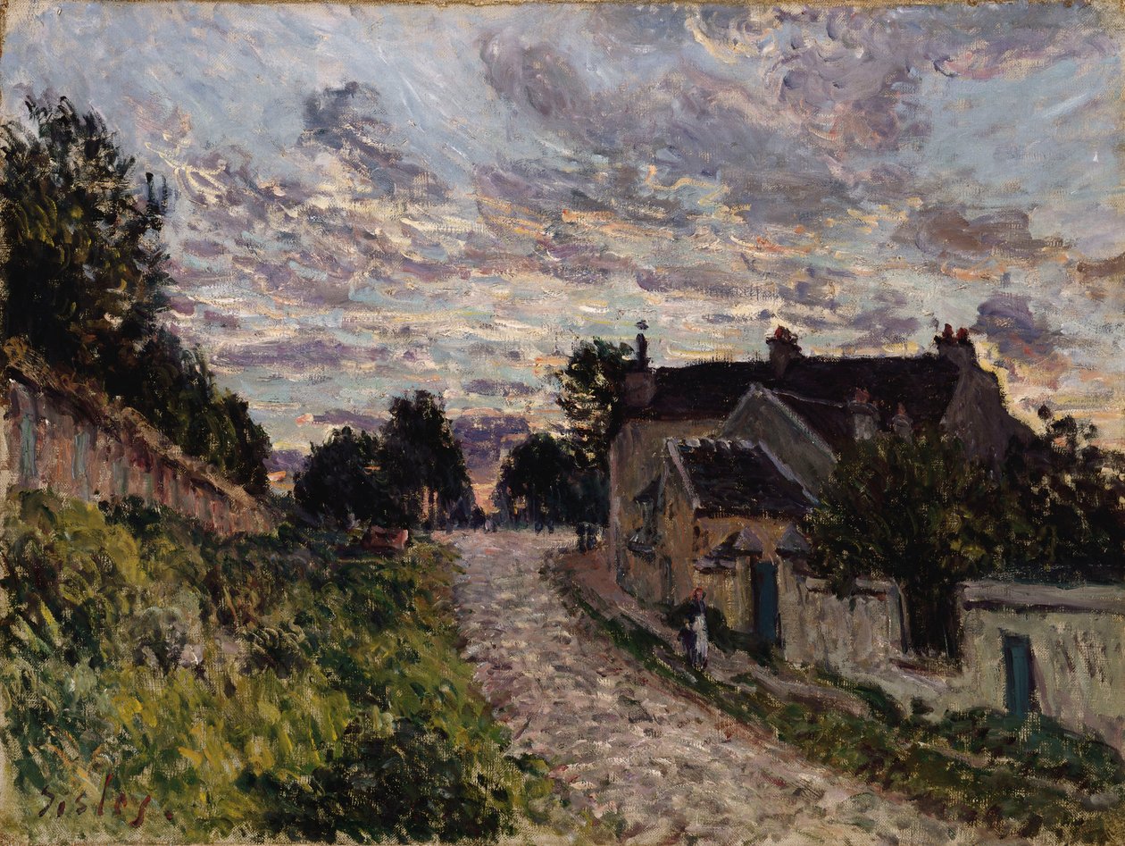 Veien til Louveciennes; En sti i Louveciennes, 1876 av Alfred Sisley