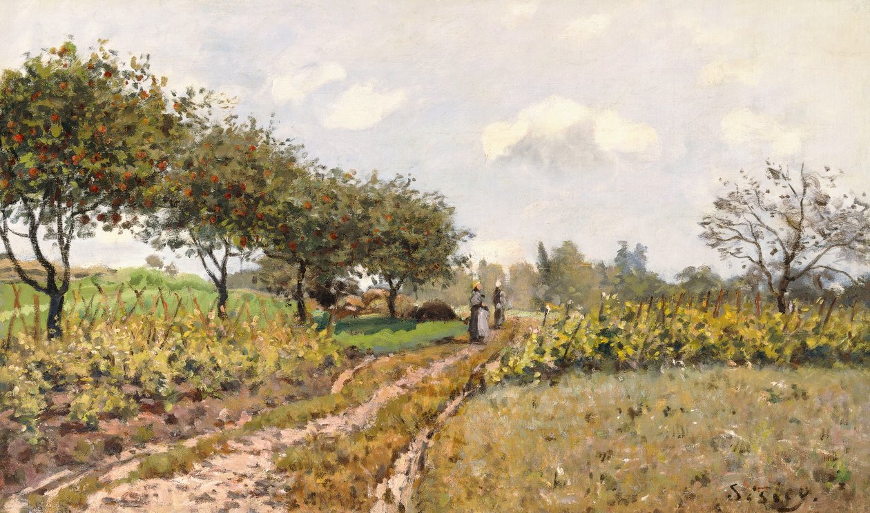 Veien på landsbygda, 1876 av Alfred Sisley