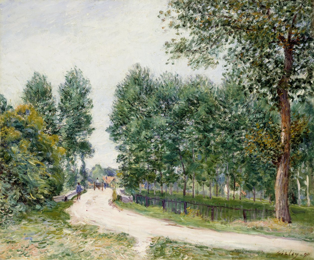 Saint-Mammes-stien, morgen; The Way of Saint-Mammes, morgen, 1890 av Alfred Sisley