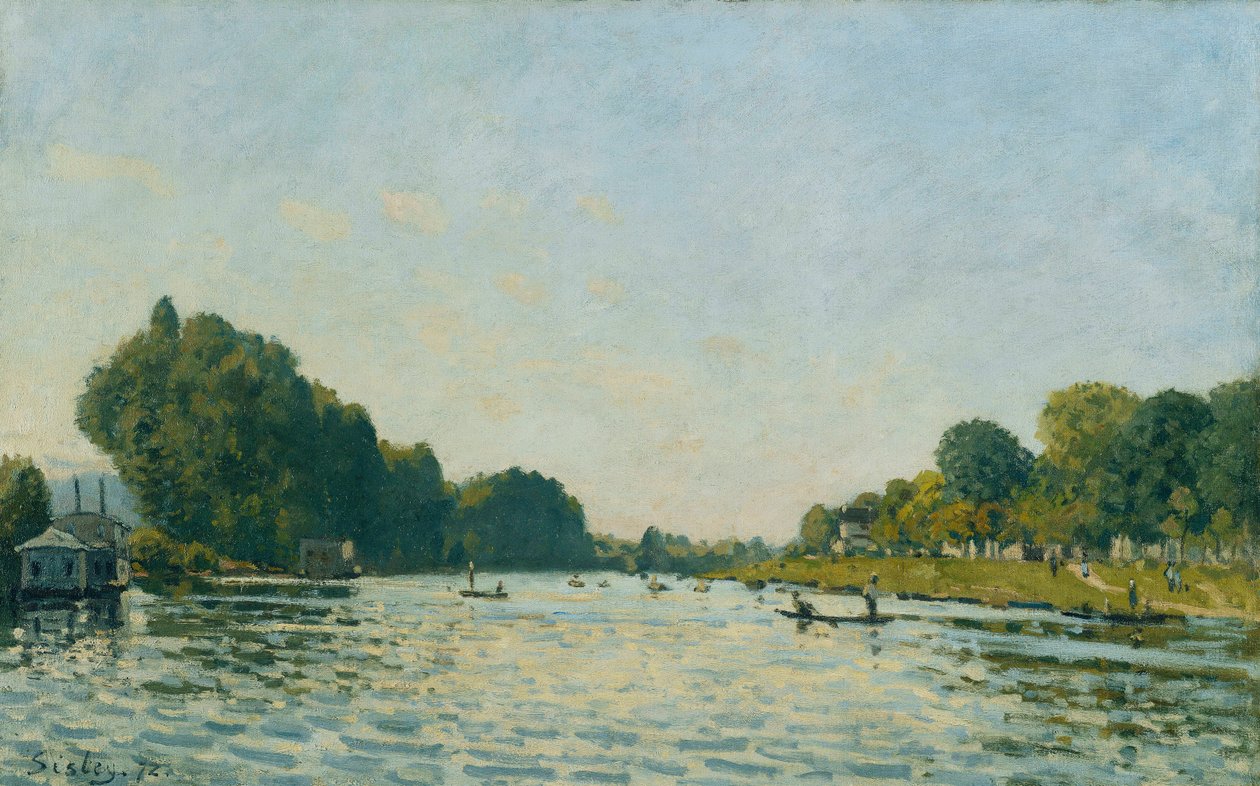 Seinen ved Bougival; Seinen ved Bougival, 1872 av Alfred Sisley