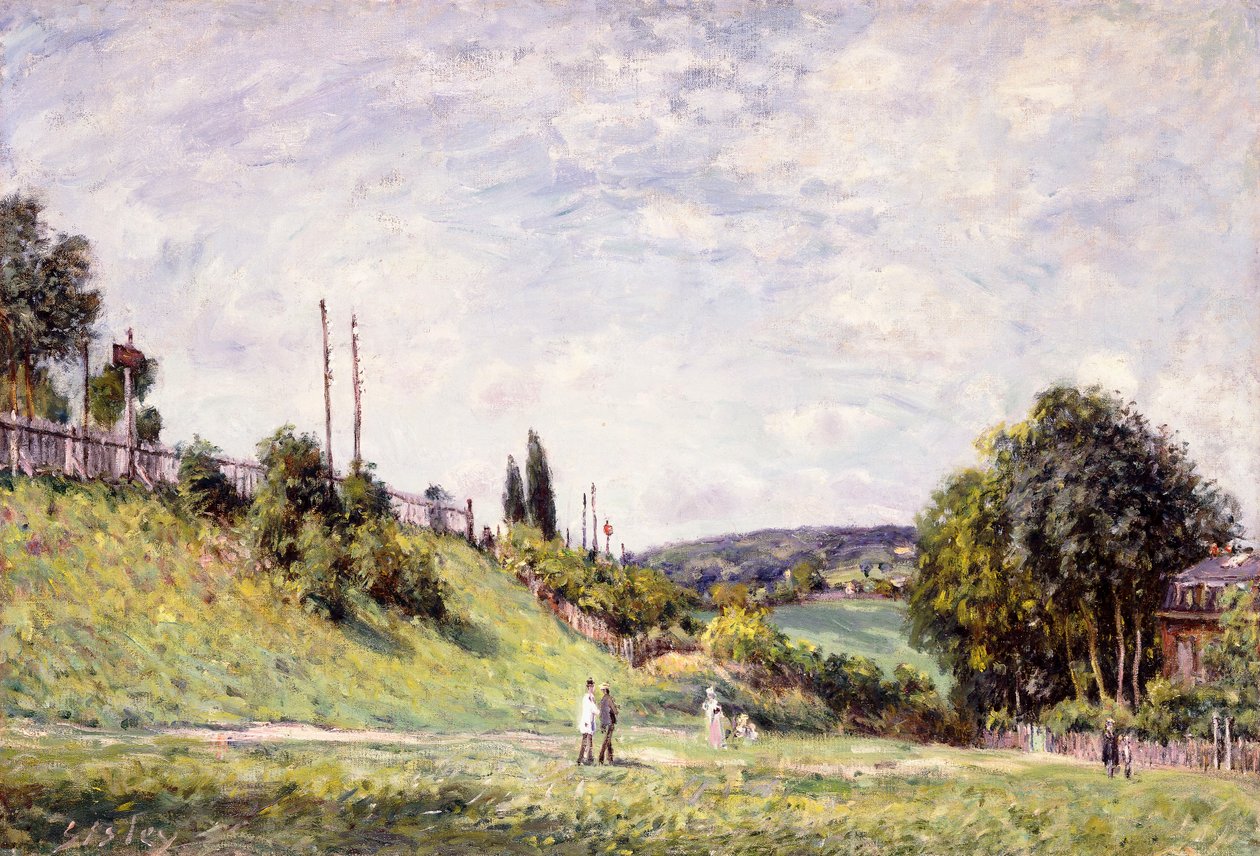 Skråningen ved jernbanen i Sevres, 1879 av Alfred Sisley