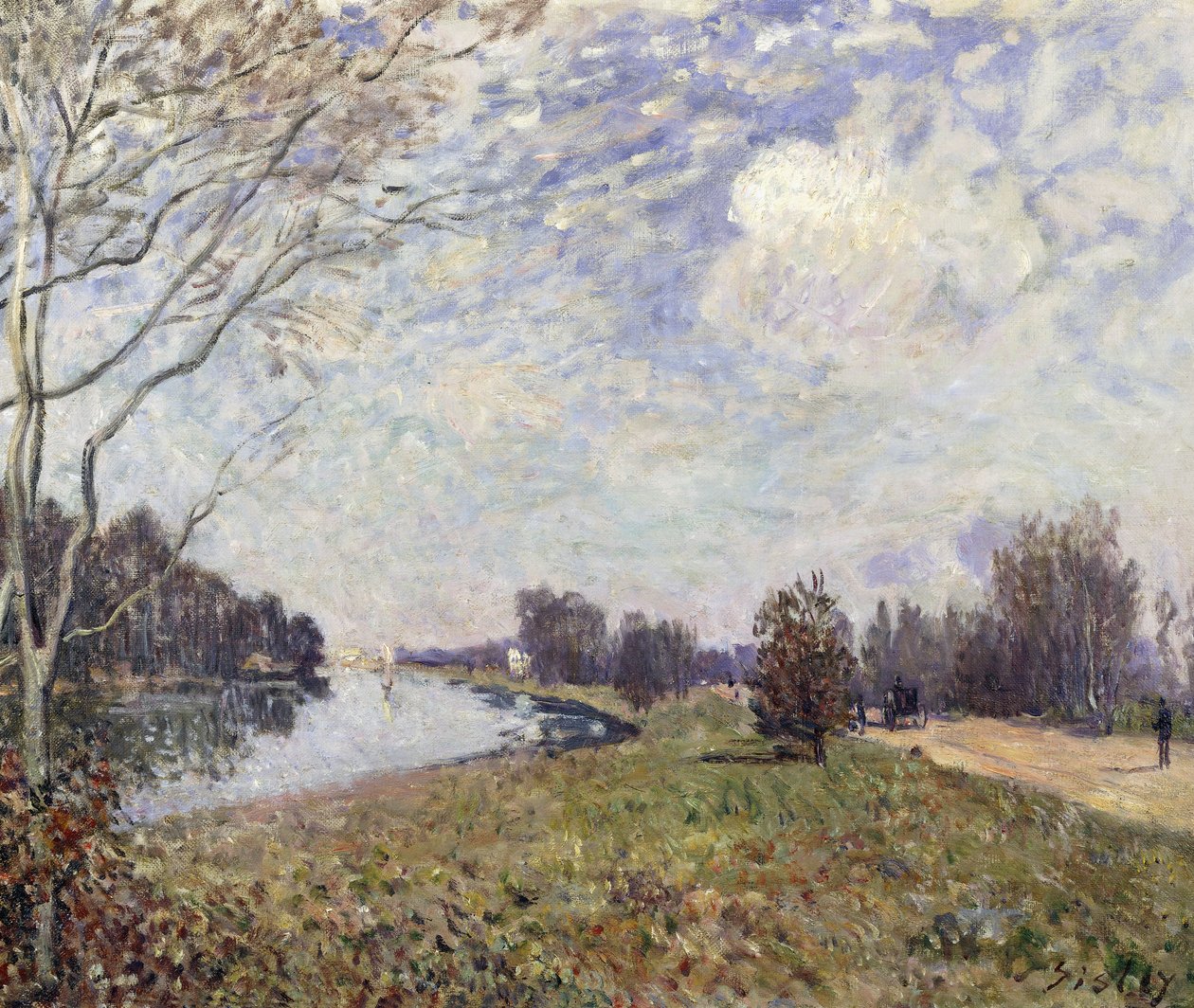 Themsen ved Hampton Court, East Molesey; La Tamise a Hampton Court, East Molesy, 1874 av Alfred Sisley