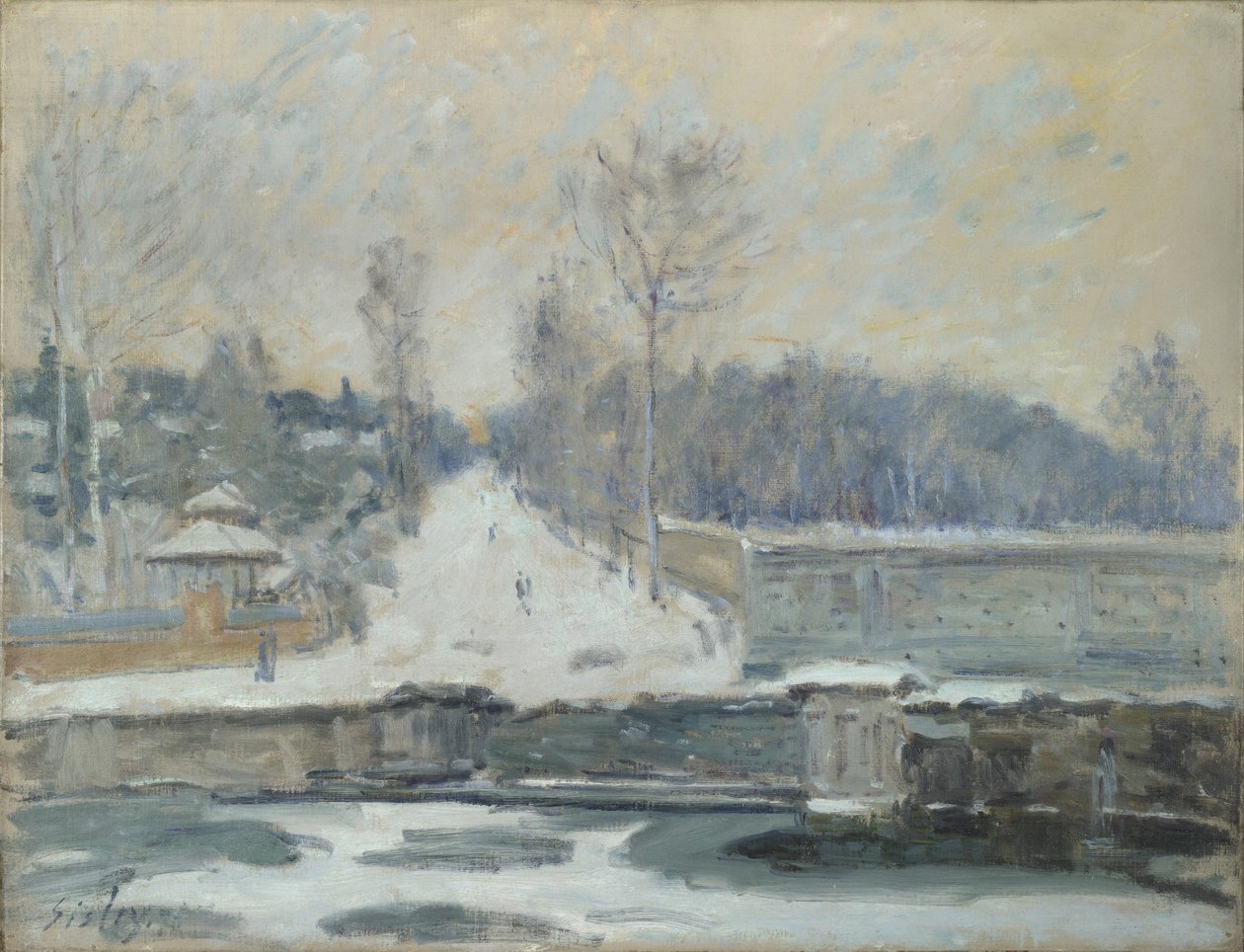 Vanningsplassen ved Marly-le-Roi, ca. 1875 av Alfred Sisley