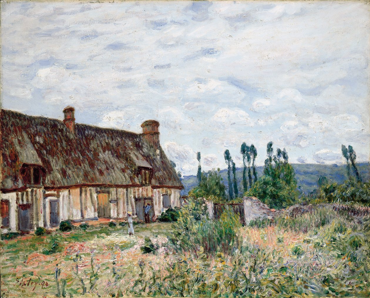 Den forlatte hytta med stråtak, 1894 av Alfred Sisley