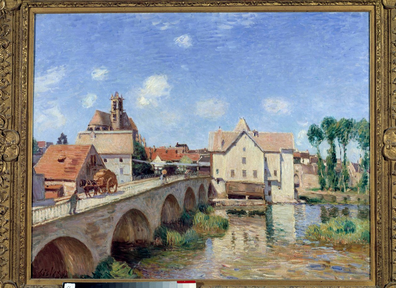Broen til Moret i 1893 Maleri av Alfred Sisley (1839-1899) 1893. Dim 0,73 x 0,92 m. Paris musee d