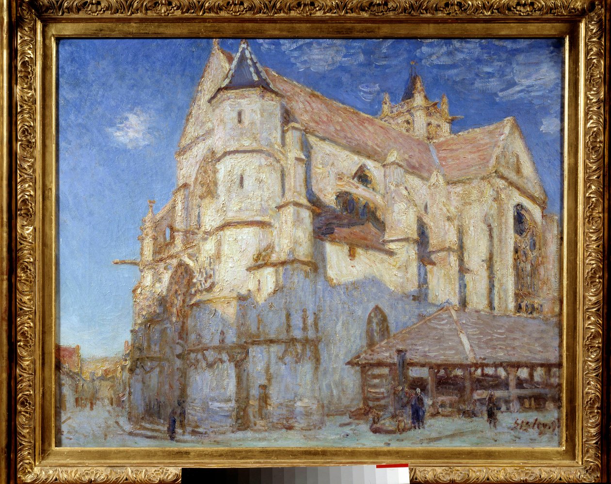 Kirken Moret (Moret-sur-Loing eller Moret sur Loing). Maleri av Alfred Sisley (1839 - 1899) av Alfred Sisley