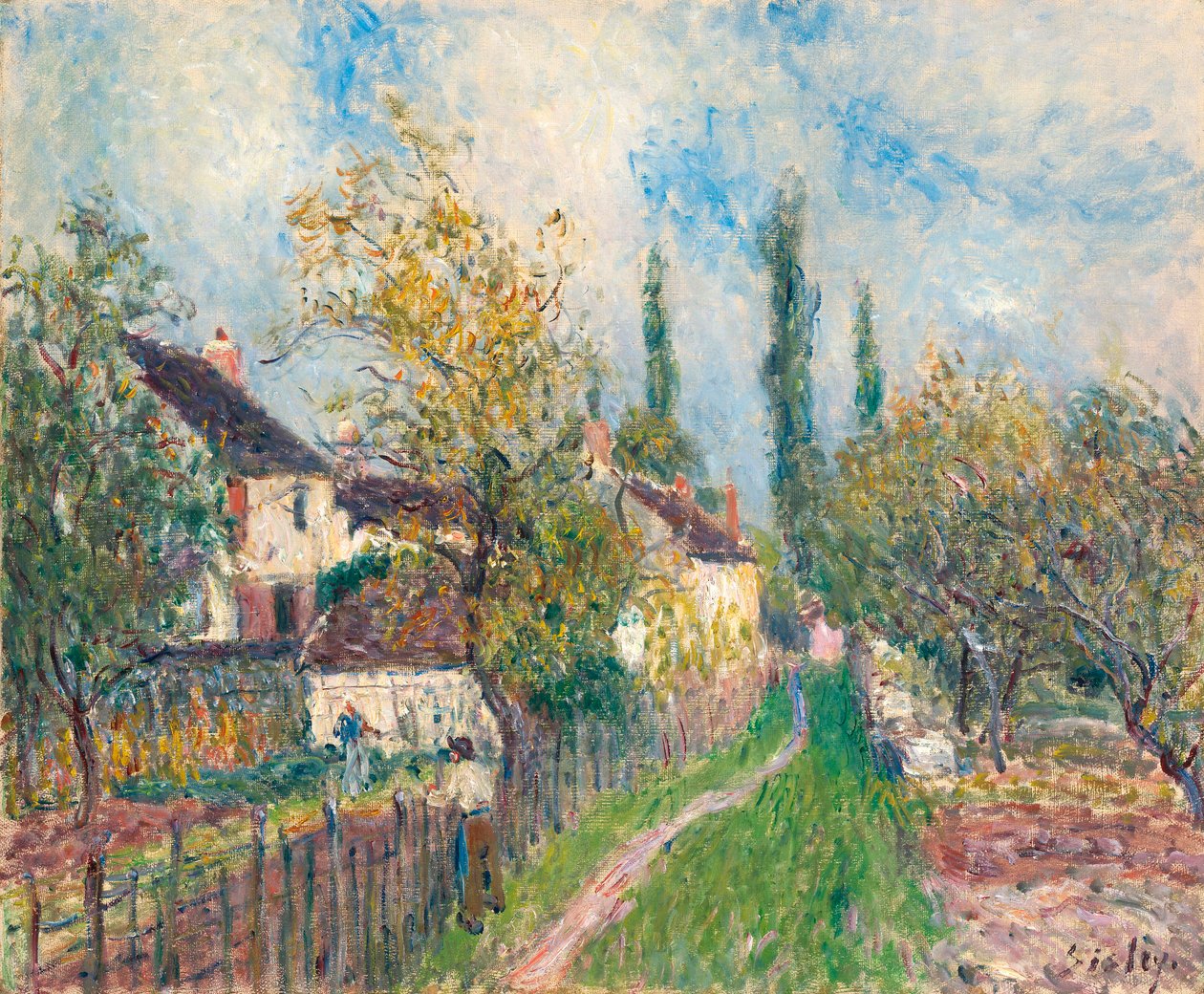 En sti i Les Sablons - Maleri av Alfred Sisley (1839-1899) av Alfred Sisley
