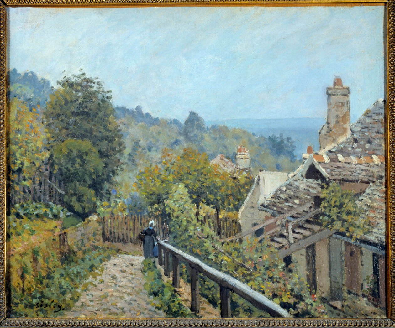 Utsikt over Louveciennes, sti til midtkysten kalt høyder av Marly Painting av Alfred Sisley (1839-1899) 1873 Søn. 0,38x0,46 m Paris, musee d