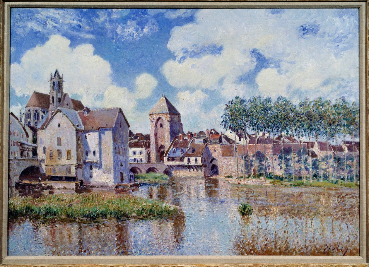 Utsikt over Moret på Loing. Maleri av Alfred Sisley (1839-1899) av Alfred Sisley