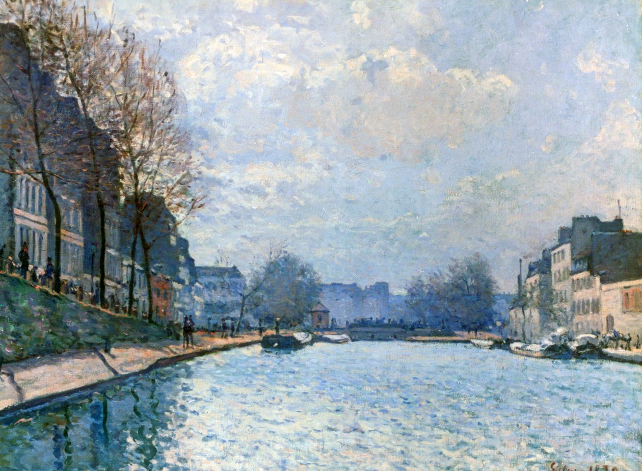 Utsikt over Canal Saint-Martin, Paris, 1870 av Alfred Sisley