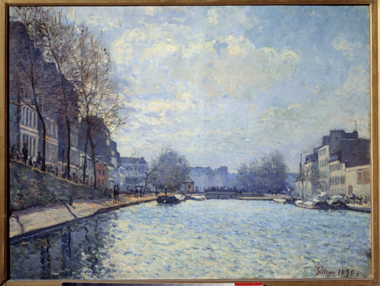 Utsikt over Canal Saint Martin i Paris i 1870. Maleri av Alfred Sisley (1839-1899) av Alfred Sisley