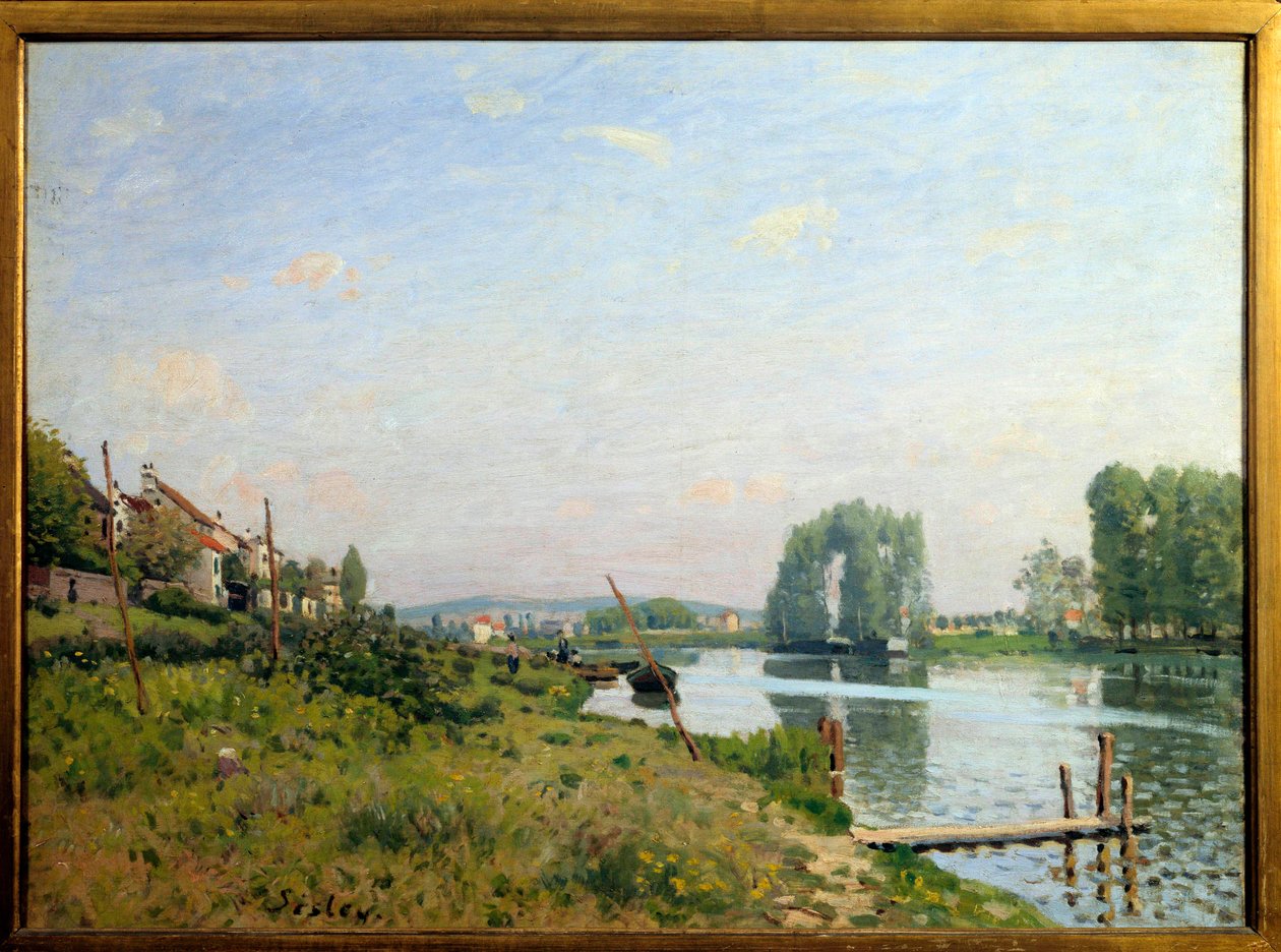 Utsikt over øya Saint Denis Maleri av Alfred Sisley (1839-1899) 1872 Søn. 0,5x0,65 m Paris, musee d