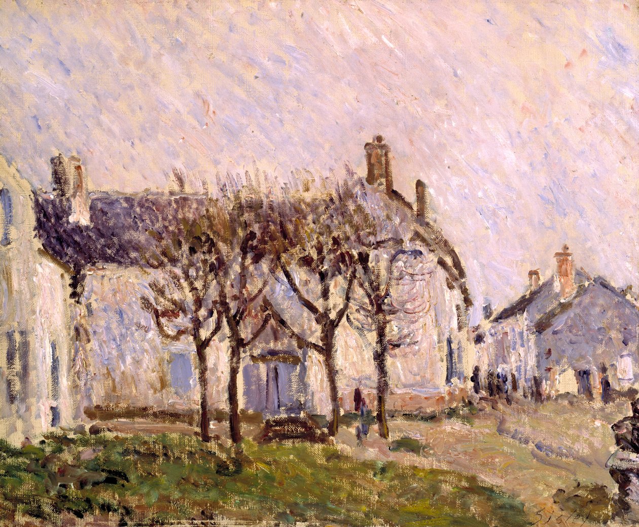 Village Street, Moret-sur-Loing, ca. 1894 (olje på lerret) av Alfred Sisley