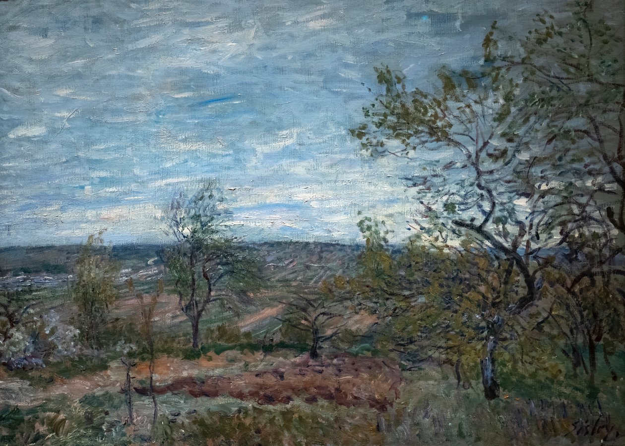 Vindfull dag på Veneux av Alfred Sisley