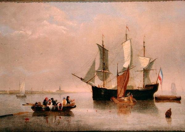 Nederlandsk kystscene av Alfred Stannard