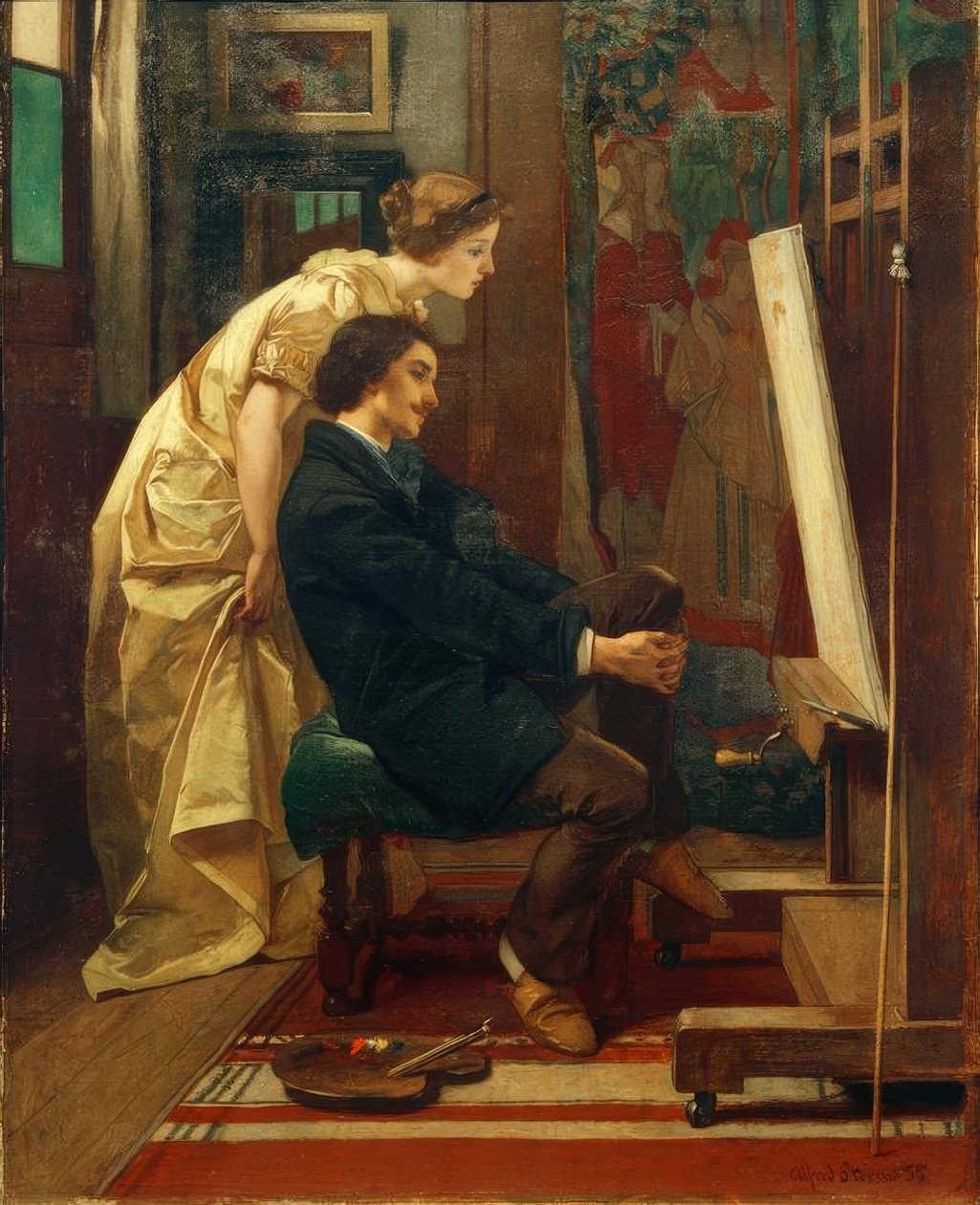 A.Stevens, Maleren og hans modell av Alfred Emile Stevens