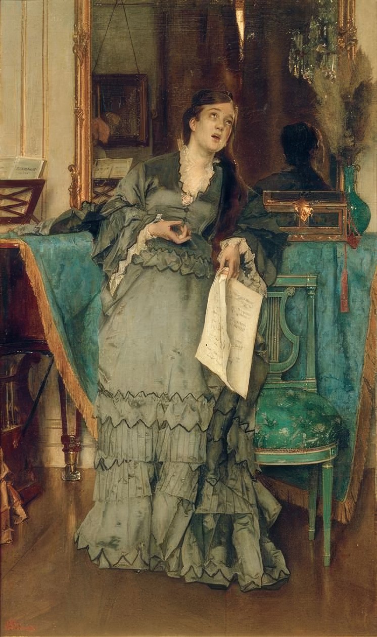 A.Stevens, Die Primadonna av Alfred Emile Stevens