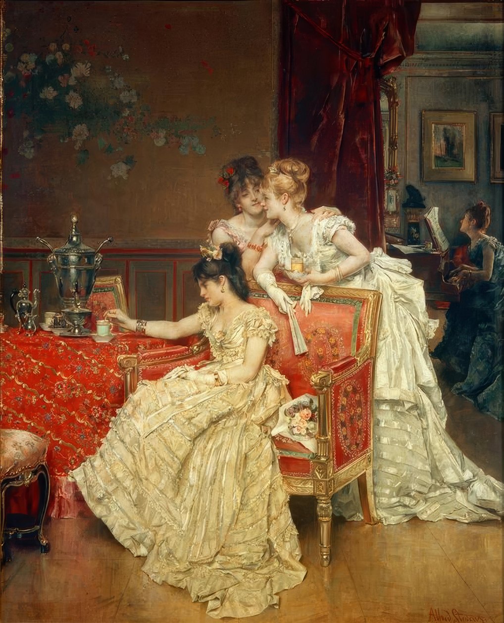 Alfred Stevens, The Cup of Tea av Alfred Emile Stevens