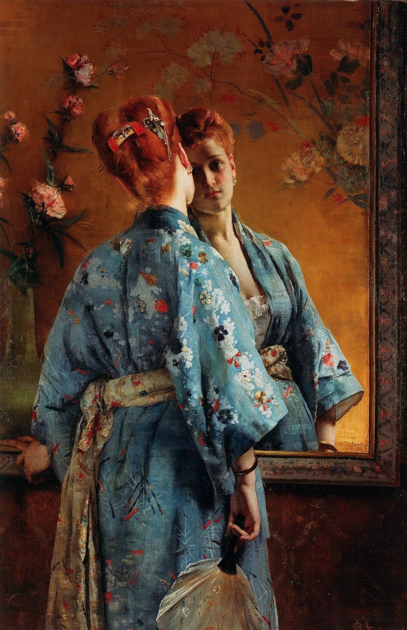 Den japanske Parisienne, ca 1871-1874. av Alfred Emile Stevens
