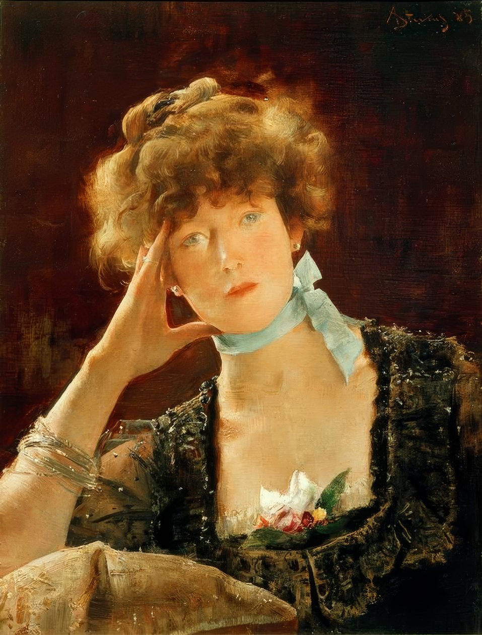 Sarah Bernhardt / maleri av Alfred Stevens av Alfred Emile Stevens