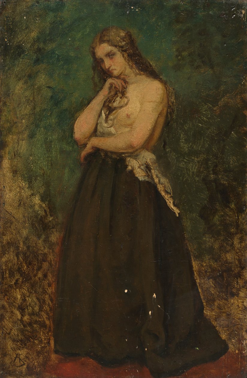 Studie av en modell, slutten av 1800-begynnelsen av det 20. århundre. av Alfred Emile Stevens
