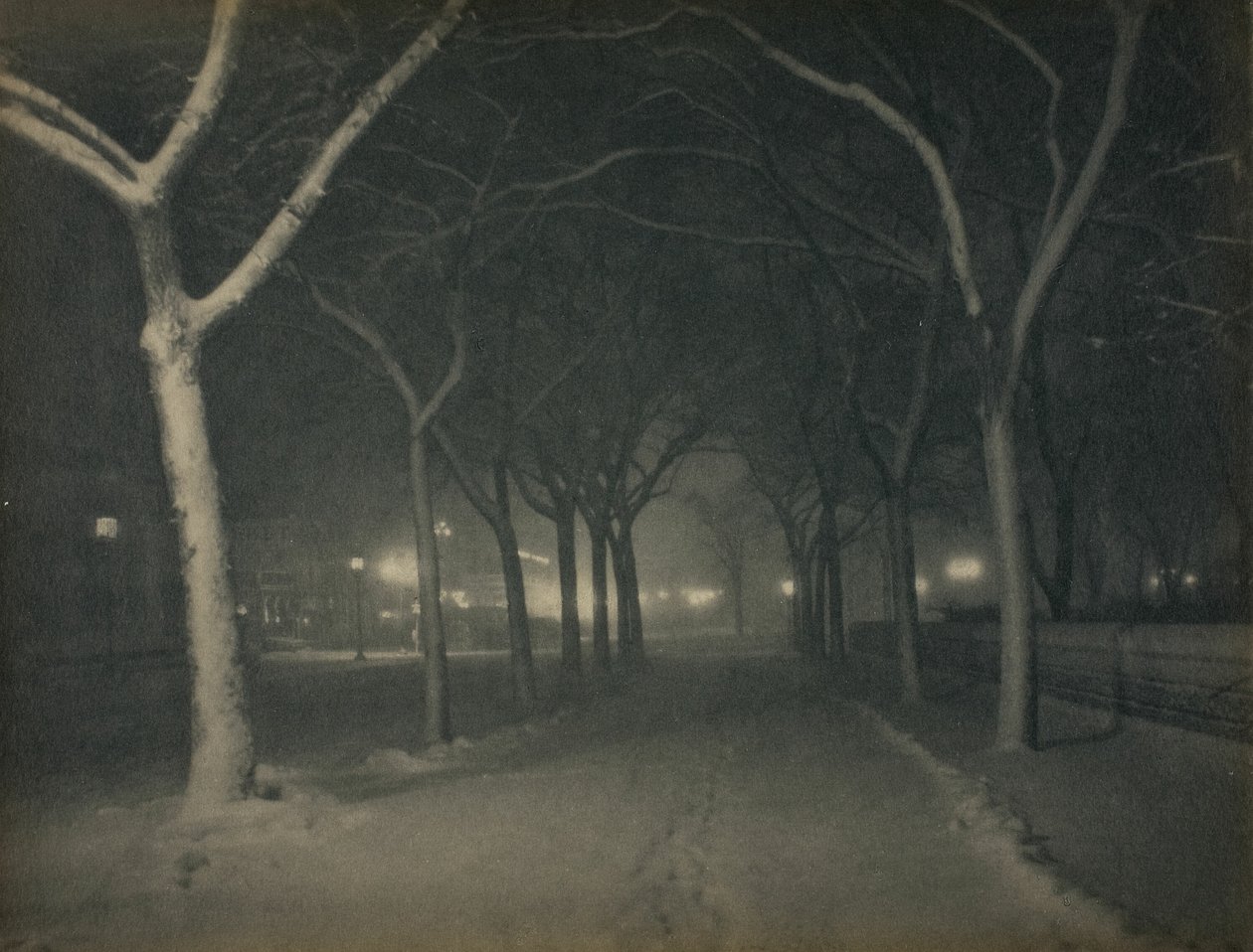En iskald natt, New York av Alfred Stieglitz