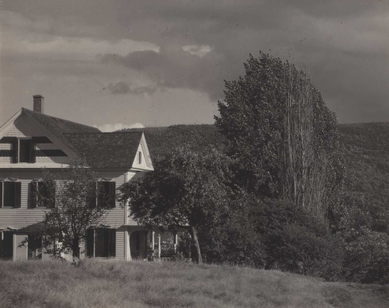 Hus og popler, Lake George av Alfred Stieglitz