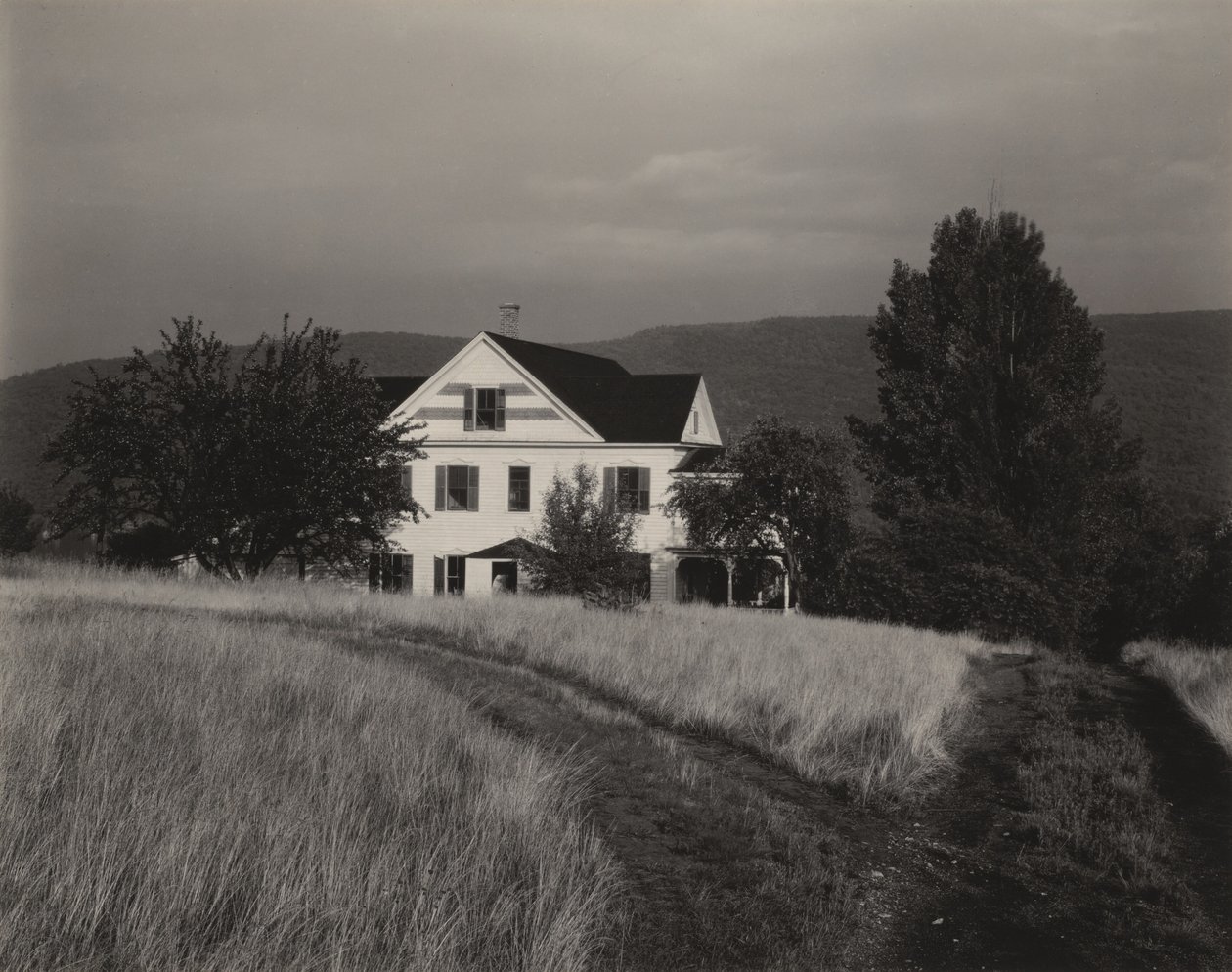 Hus og trær, Lake George av Alfred Stieglitz