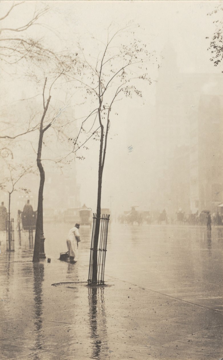 Gatefeier og lite tre av Alfred Stieglitz