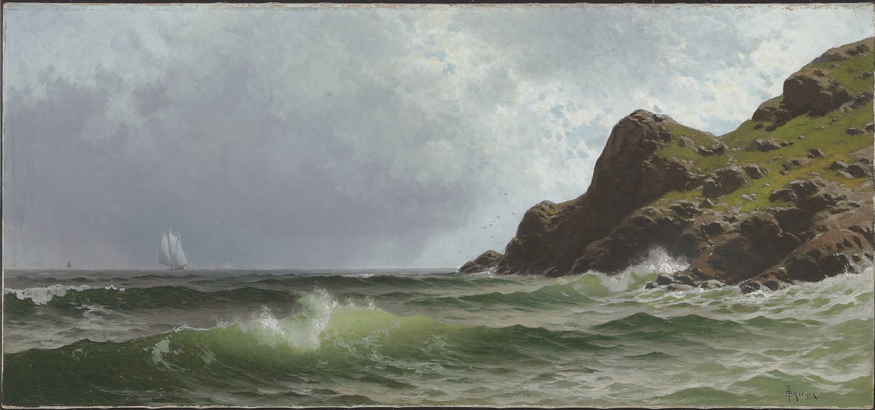 Seiler utenfor kysten av Alfred Thompson Bricher