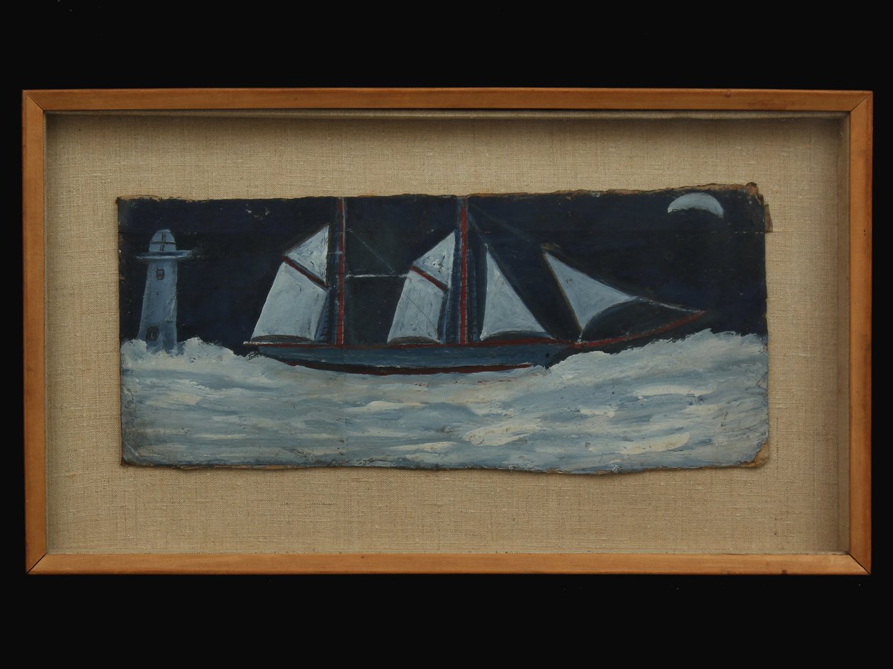 Tråler utenfor Cornwall-kysten, ca. 1930 av Alfred Wallis