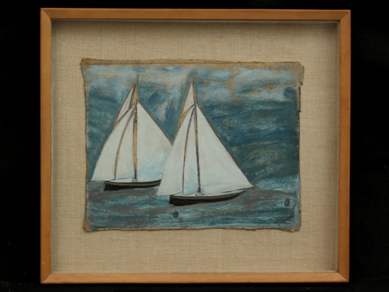 To seilbåter, ca. 1930 av Alfred Wallis