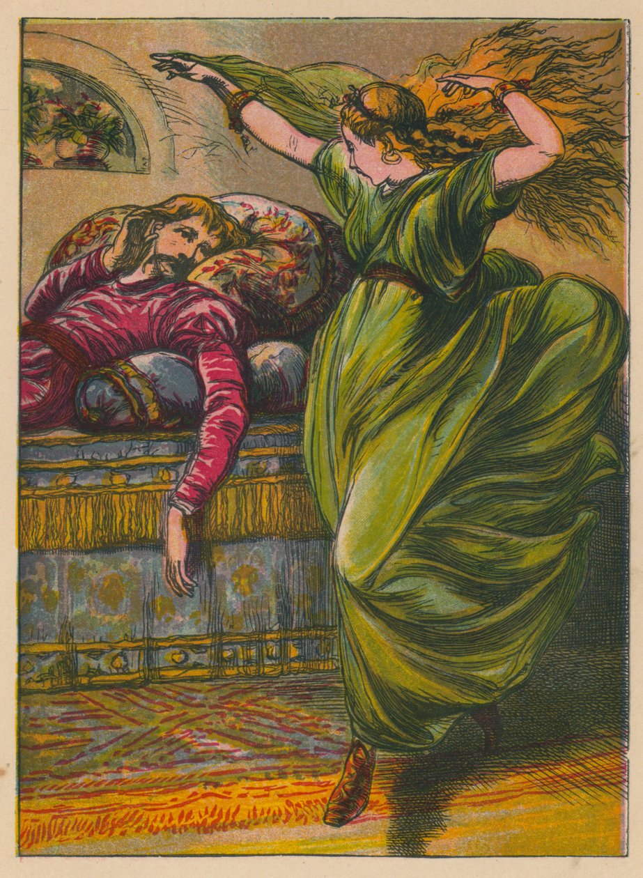 Hans Christian Andersen: Den lille sjømannen (fargelitografi) av Alfred Walter (after) Bayes