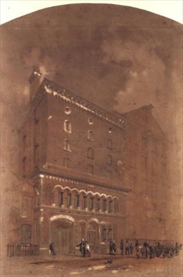Arkitekttegning for et lager av Alfred Waterhouse