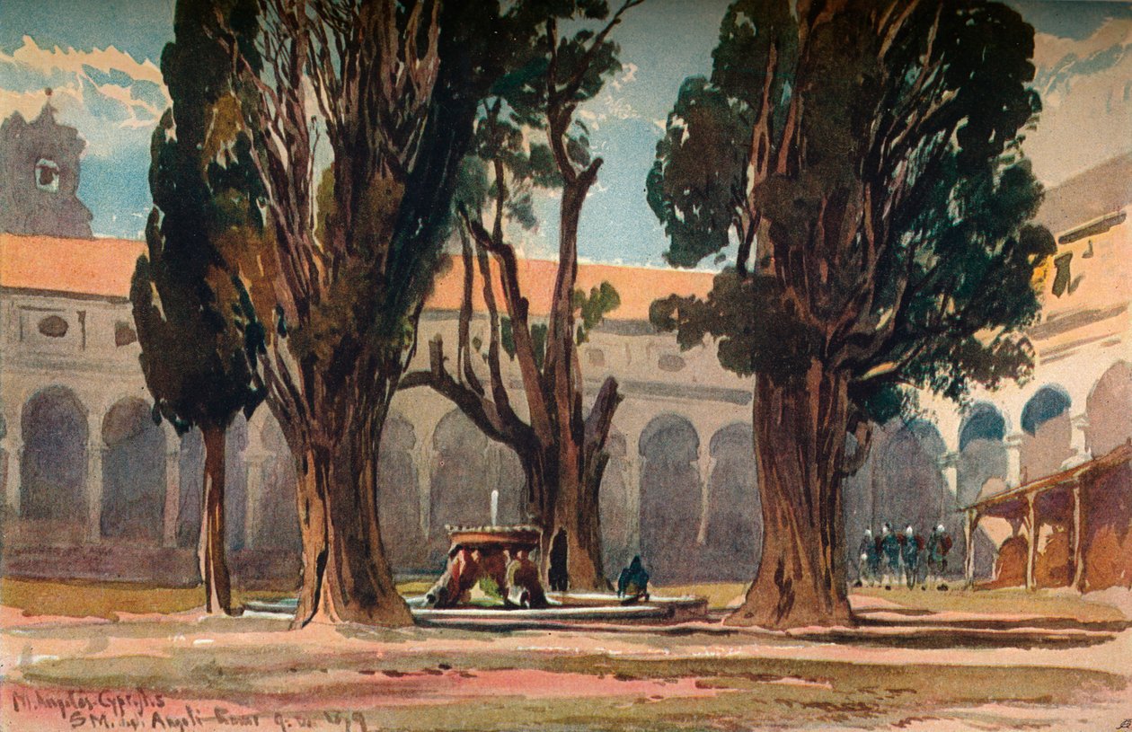 Santa Maria Degli Angeli, Roma, c1870 av Alfred Waterhouse